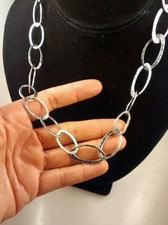Silpada sterling Silver 925 modernist oxidized Oval links necklace