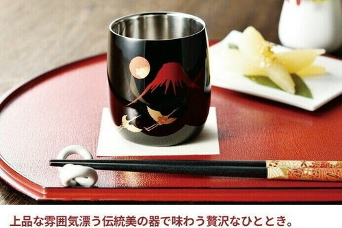 Makie Red Fuji Stainless Double Structure Boxed Tsubame Sanjo Tumbler 270ml - Picture 4 of 10