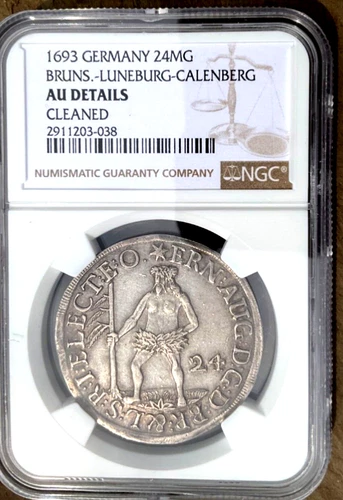 1693 German States Brunswick Luneburg Calenberg 2/3 Taler 24 MG NGC AU Germany