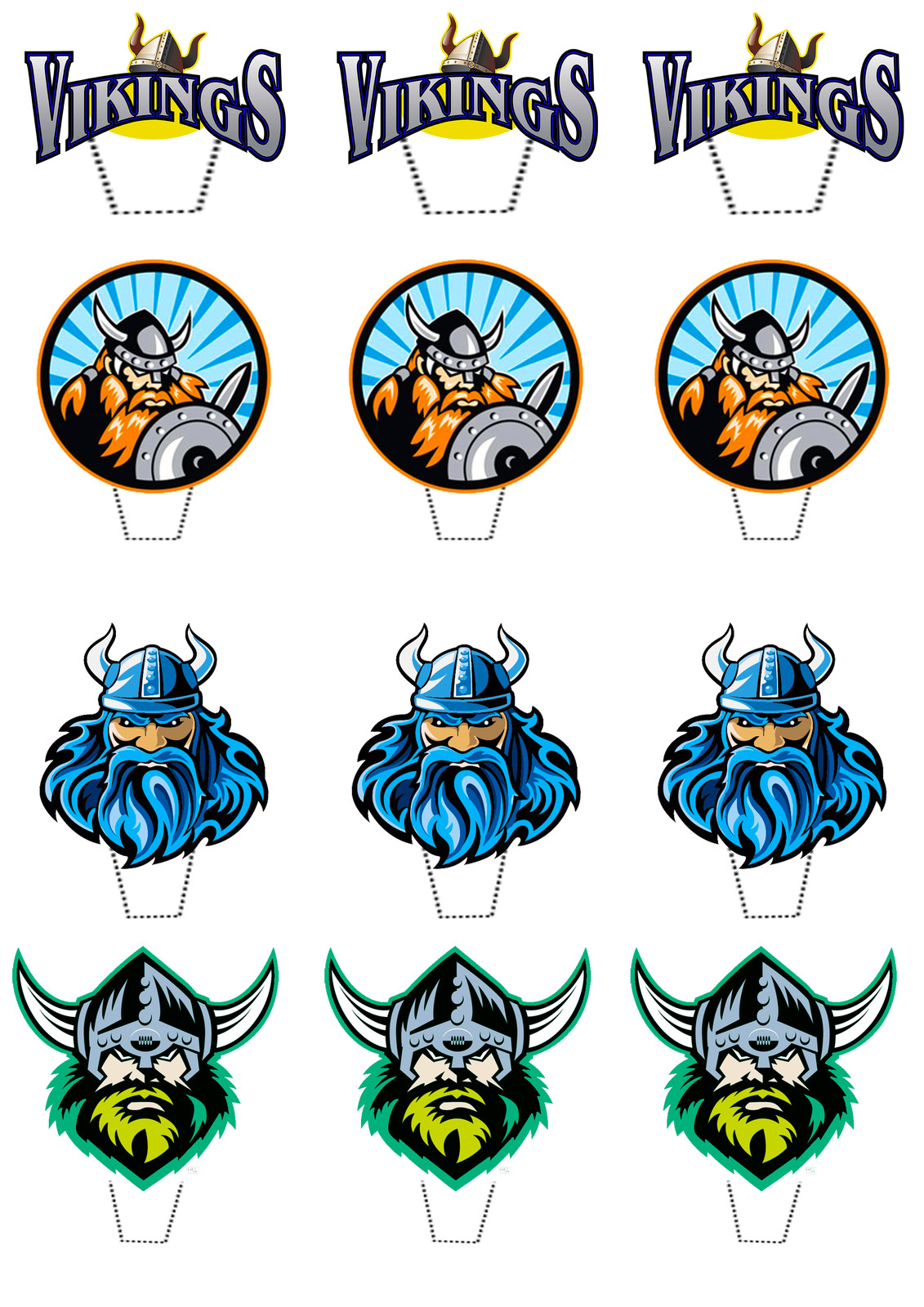 Vikings Edible Cupcake Toppers, Standup Fairy Cake Bun Decorations, Men ...