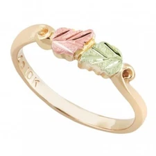 Landstrom's Tri-color 10K Black Hills Gold Ring w Leaves  size 6 new