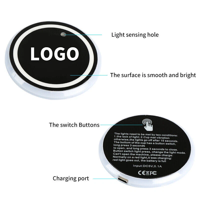 2PCS Seven Colorful LED Car Coaster Cup Holder Mat Pad Accessories for Subaru — 第 2/3 张图片