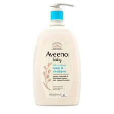 Aveeno Baby Daily Moisture Bath Wash And Shampoo 33 Fl Oz Gentle Cleansing