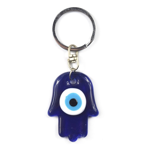 Turkey Blue Evil Eye Hamsa Hand Keychain Chains Ring Amulets Pendant Lucky Charm - Picture 2 of 14