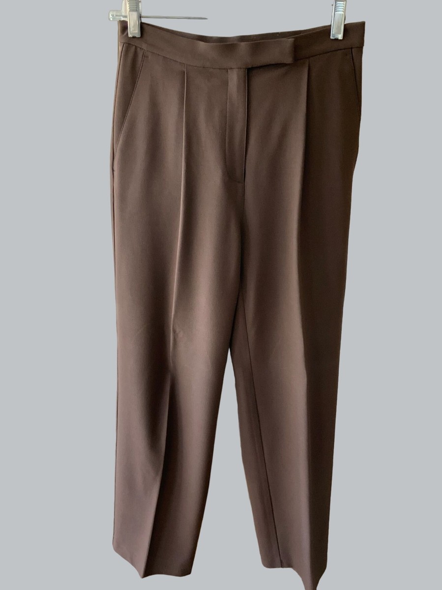 womens chocolate brown dress pants Pantaln de Vestir Tiro Alto Victoria - Chocolate