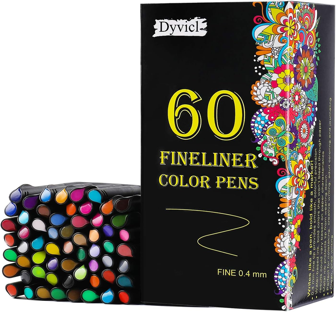 Pens Fine Point Pens 60 Colors 0.4Mm Color Pen Set Fine Point Markers Fine-image