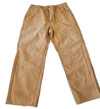 Vintage Carhartt Insulated Pants Mens 38x30 Tan Duck Canvas Made In USA