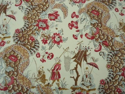 Brunschwig & Fils  Fabric ''LES PECHEURS'' Cotton Print 5 Yards