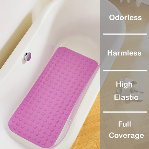 Bathtub Shower Mat Non Slip 18x40 in Bath Mat for Bathroom Tub Textured Smoot... - Picture 6 of 6