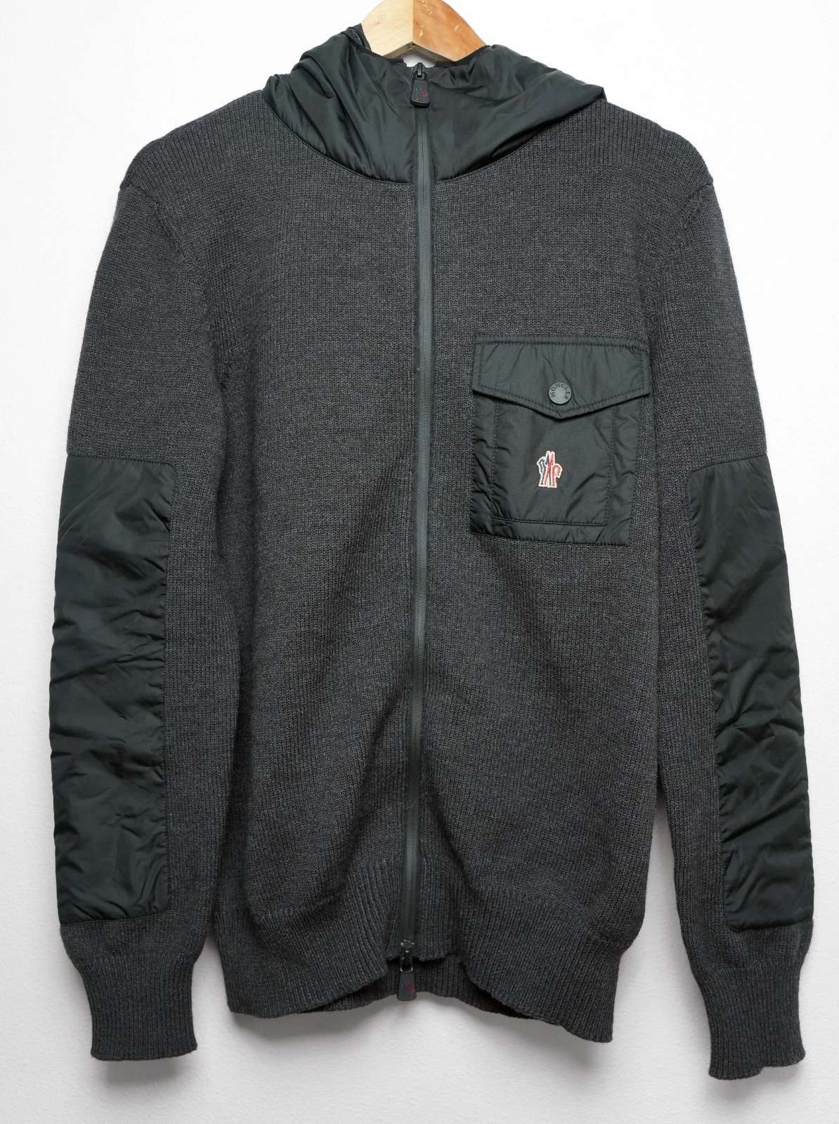 Moncler — Men's MONCLER Maglione Tricot Cardigan Black Zip Hooded Size XL