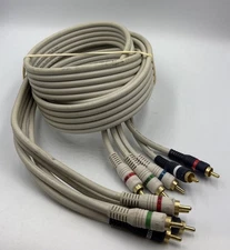 Python 6.5' Component Red Green Blue Gold Plated Cable for AV Stereo Receiver TV