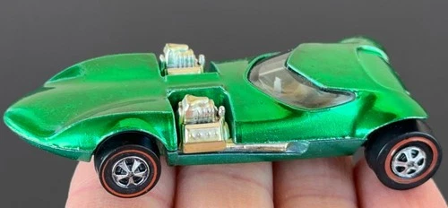 Vintage Hot Wheels Redline 1969 Emerald Green Twinmill - White Int., Attractive!