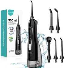 COSLUS Water Dental Flosser Teeth Pick Portable Cordless Oral Irrigator 300ML...