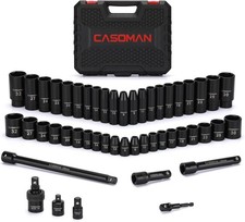 49PCS 1/2-Inch Drive Impact Socket Set, Deep&Shallow,CR-V, 6 Point, Metric Socke