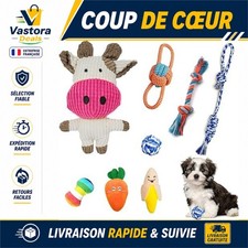Lot de 8 Jouets pour Chiens et Chiots Peluche Corde Balle Sifflet
