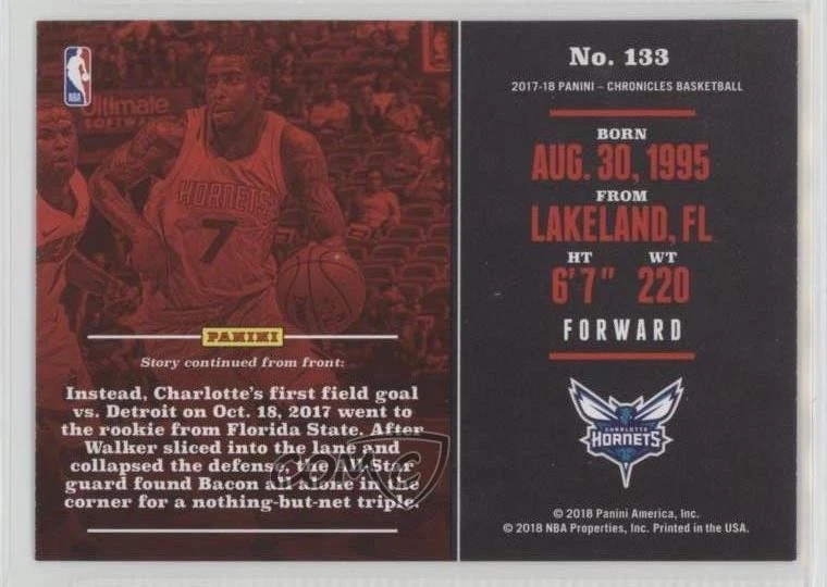 2017-18 Panini Chronicles Rookies Dwayne Bacon #133 Rookie RC - Image 2 of 2