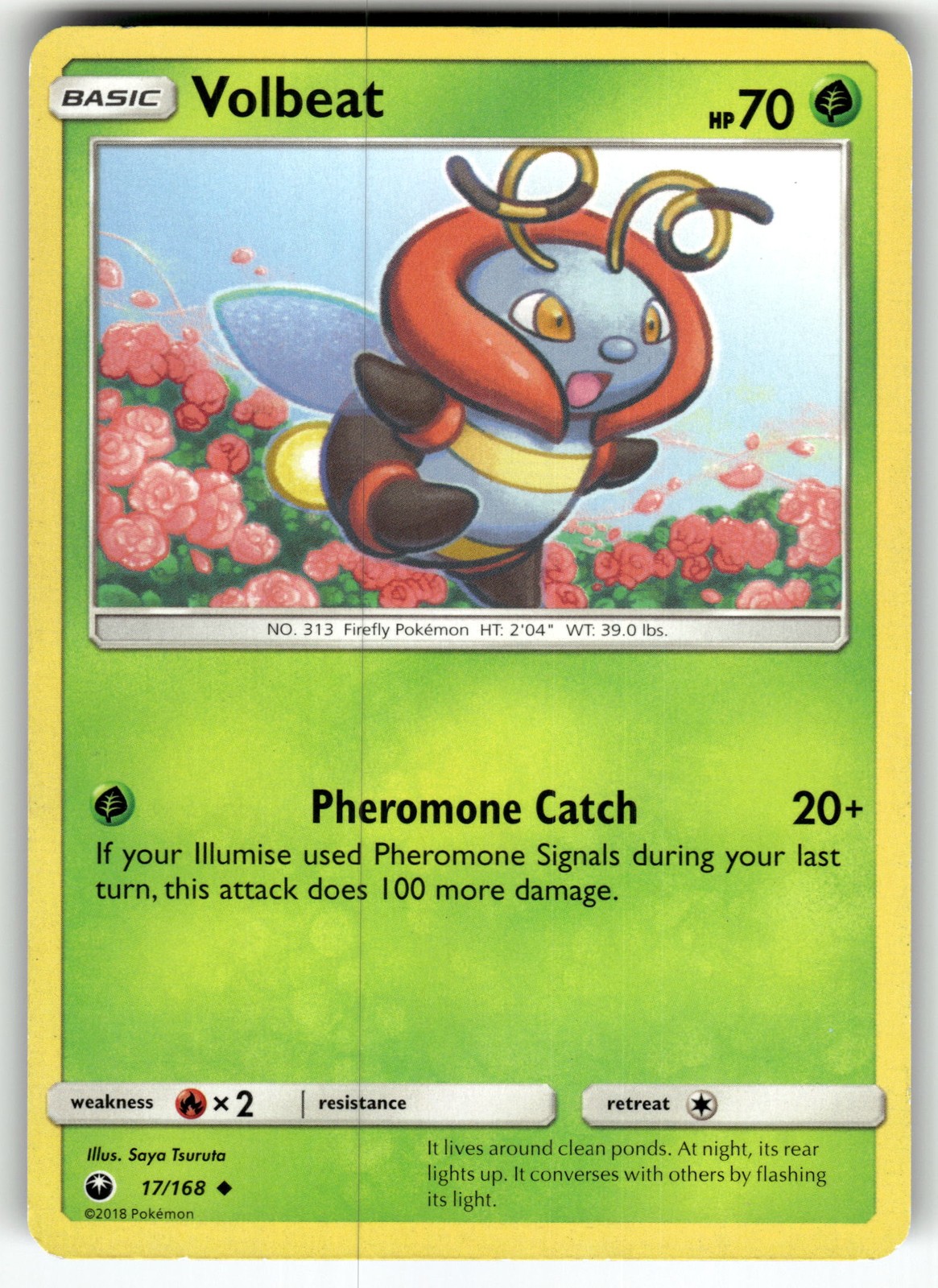 Volbeat 17/168 SM - Celestial Storm LP Pokemon Card TCG