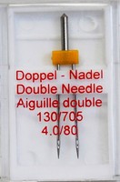 Zwillingsnadel Doppelnadel NäHmaschinennadeln Flachkolben 130/705 80-4