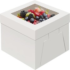 WINKIO 4 Pack Cake Boxes 12 Inch, Disposable Cake Transport Container, Cake