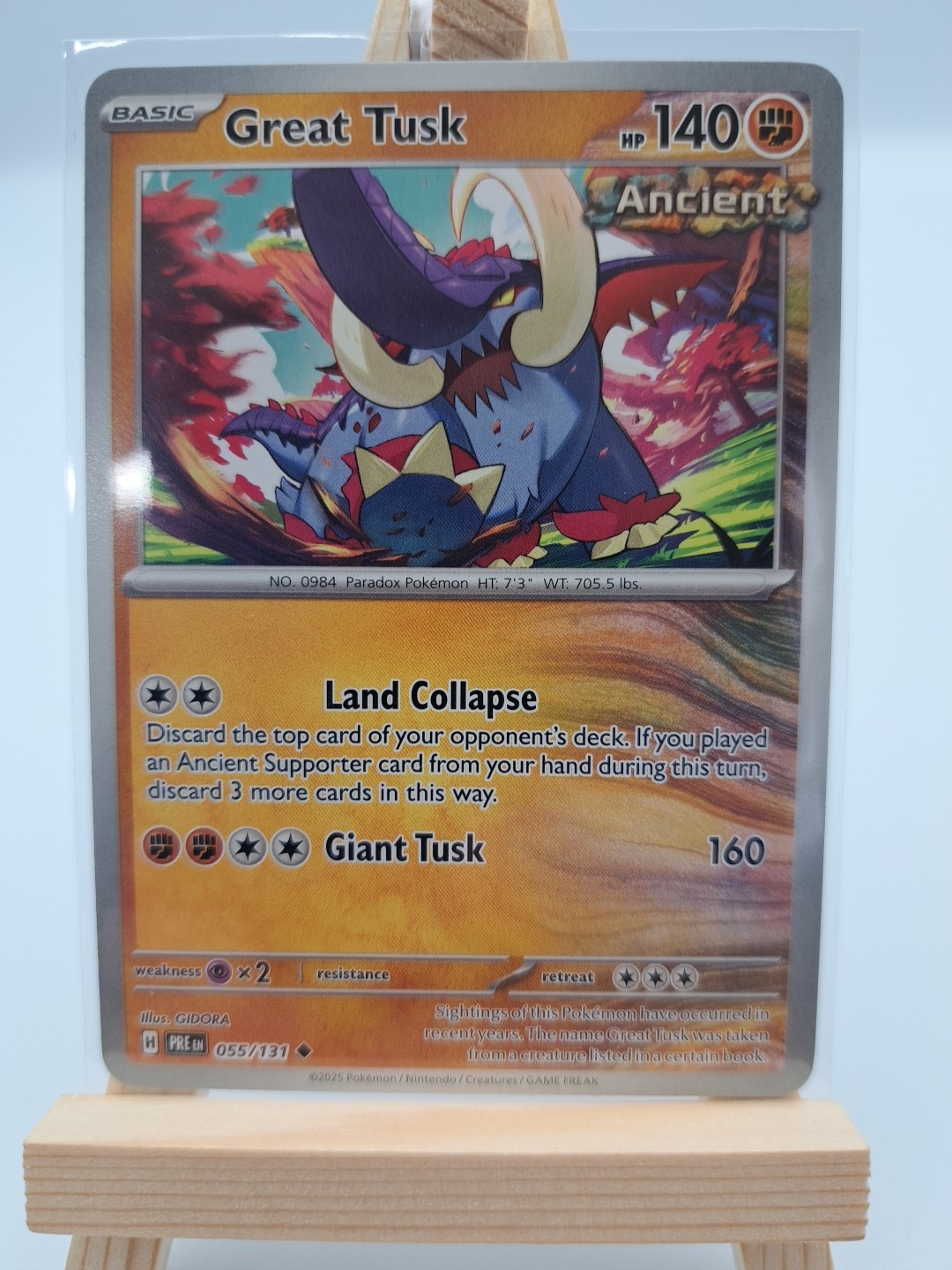 Pokemon Prismatic Evolutions Card Great Tusk #055 Uncommon