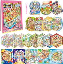 20 Scene Sticker Book for Adults, 3D Stickers, With 1 Set of Plastic Tweezers