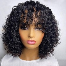 Curly Bob Wig with Bang