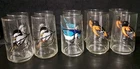 VINTAGE 10 ANCHOR HOCKING SONG BIRD DRINKING GLASSES  BALTIMORE ORIOLES BLUE JAY