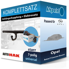 AUTO HAK Anhängekupplung starr und E-Satz 7polig für Opel Astra F Caravan 91-
