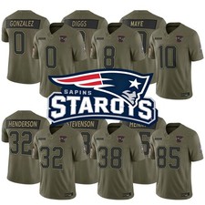 NWT Men's Patriots Olive 2025 Salute to Service Limited Stitched Jersey S-3XL