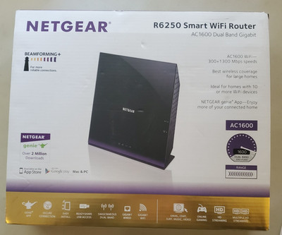 Netgear, R6250-100NAS Smart Wifi Router, AC1600 Dual Band Gigabit, See Desc