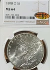 1898-O Morgan Silver Dollar NGC MS64 CAC-Green Sticker