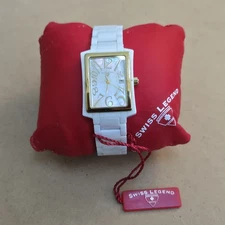 Swiss Legend Watch Bella Gold Bezel And White Band - Womens 