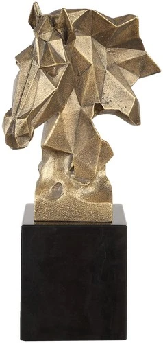 Uttermost 18185 Chiseled Horse Bust 13-1/4" Tall Marble and Resin - Gold - Picture 3 of 5