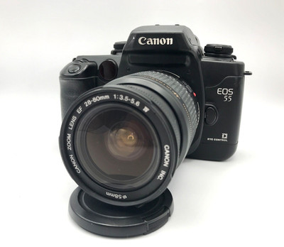 Canon EOS 55 ELAN II 2 SLR 35mm Film Camera & 28-80mm IV 3.5-5.6 Lens Set DDP
