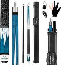 HomeSeason Pool Cue Stick 58" Billiard Cue Sticks Nylon Thread Grip W/Carry Case