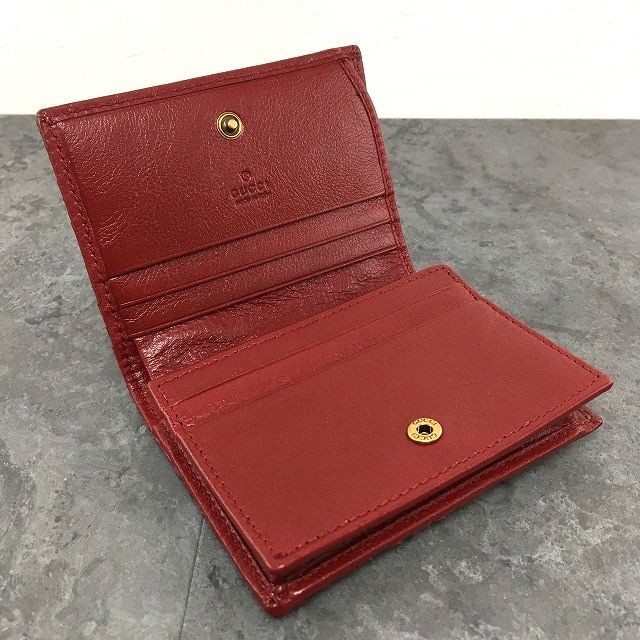 Gucci 466492 Python Red Bifold Wall Key Holder Us… - image 8