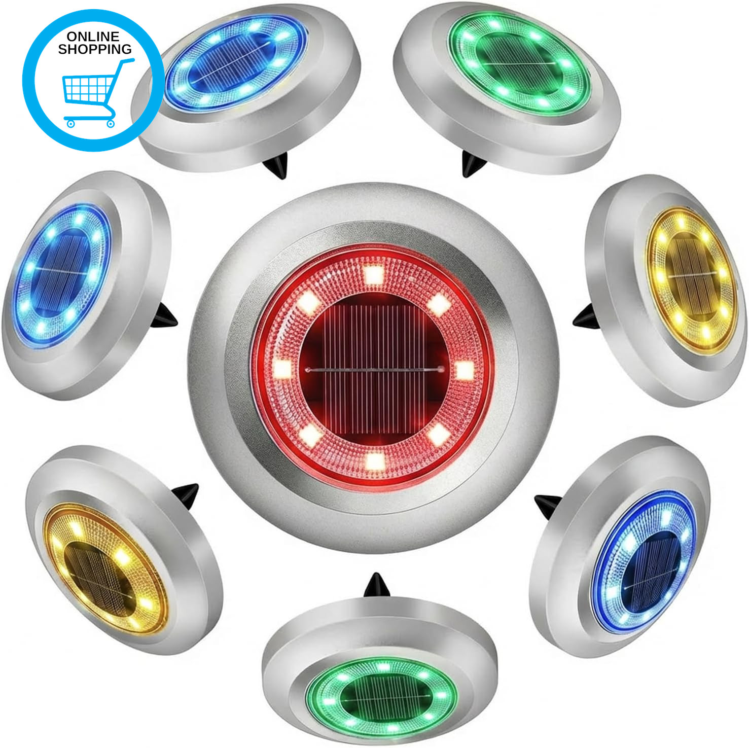Solar Lights Outdoor Garden,8 Pack Waterproof Solar Ground Lights for Lawn Pathw
