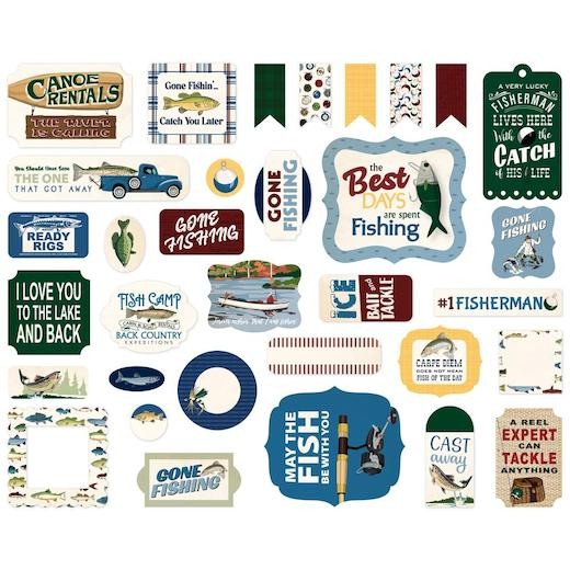 Carta Bella Gone Fishing Ephemera 33pcs