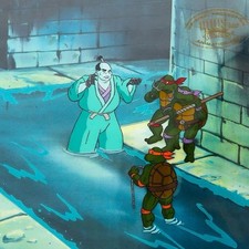 TMNT Cel Teenage Mutant Ninja Turtle weapons original production art cell Kojima