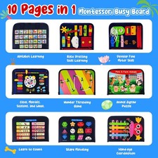 Busy Board - Montessori Toys for 1 2 3 4 Year Old - Sensory Toys for Toddlers...
