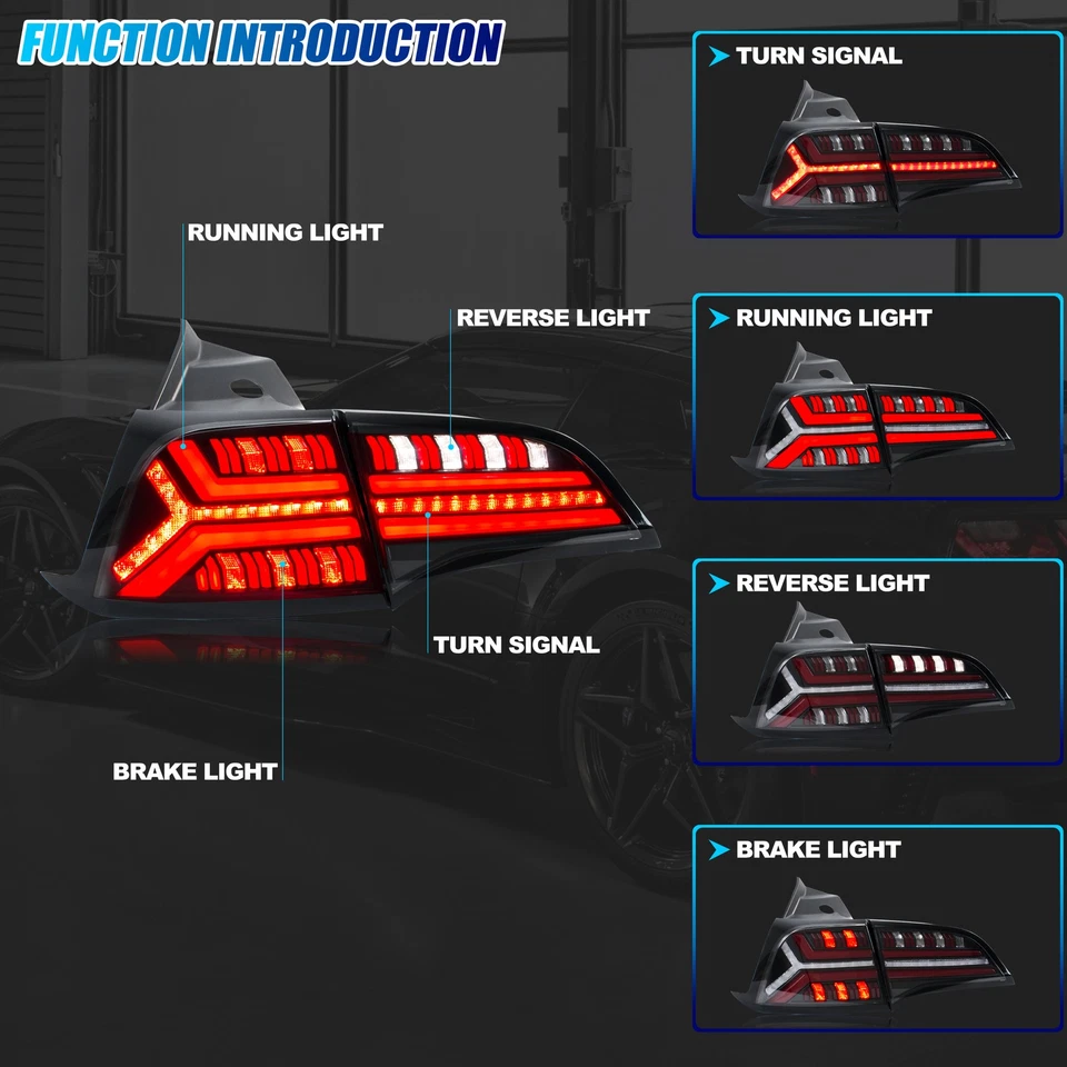 Luces traseras LED para Tesla Modelo 3 Modelo Y 2017-2022 Conjunto de luces traseras transparentes Foto 2 de 4