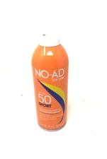 No-Ad Sport Sunscreen Spray Broad Spectrum SPF50 Sun Care Water Resistant  9 oz