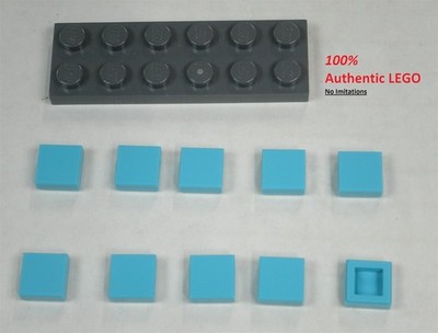 LEGO NEW 1x1 Medium Azure Tile (10x) 4655243 Brick 3070