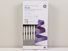 GE StayBright Random Sparkle 13ct Ice Crystal Icicle Light 52 LED Warm White