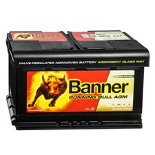 BANNER Autobatterie 80Ah AGM RUNNING BULL 58001 12V 800A Start-Stop Standheizung