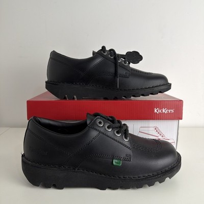 NEU Kickers Kick Lo Core Schuhe - Leder - UK 6,5 / EU 40 - schwarz