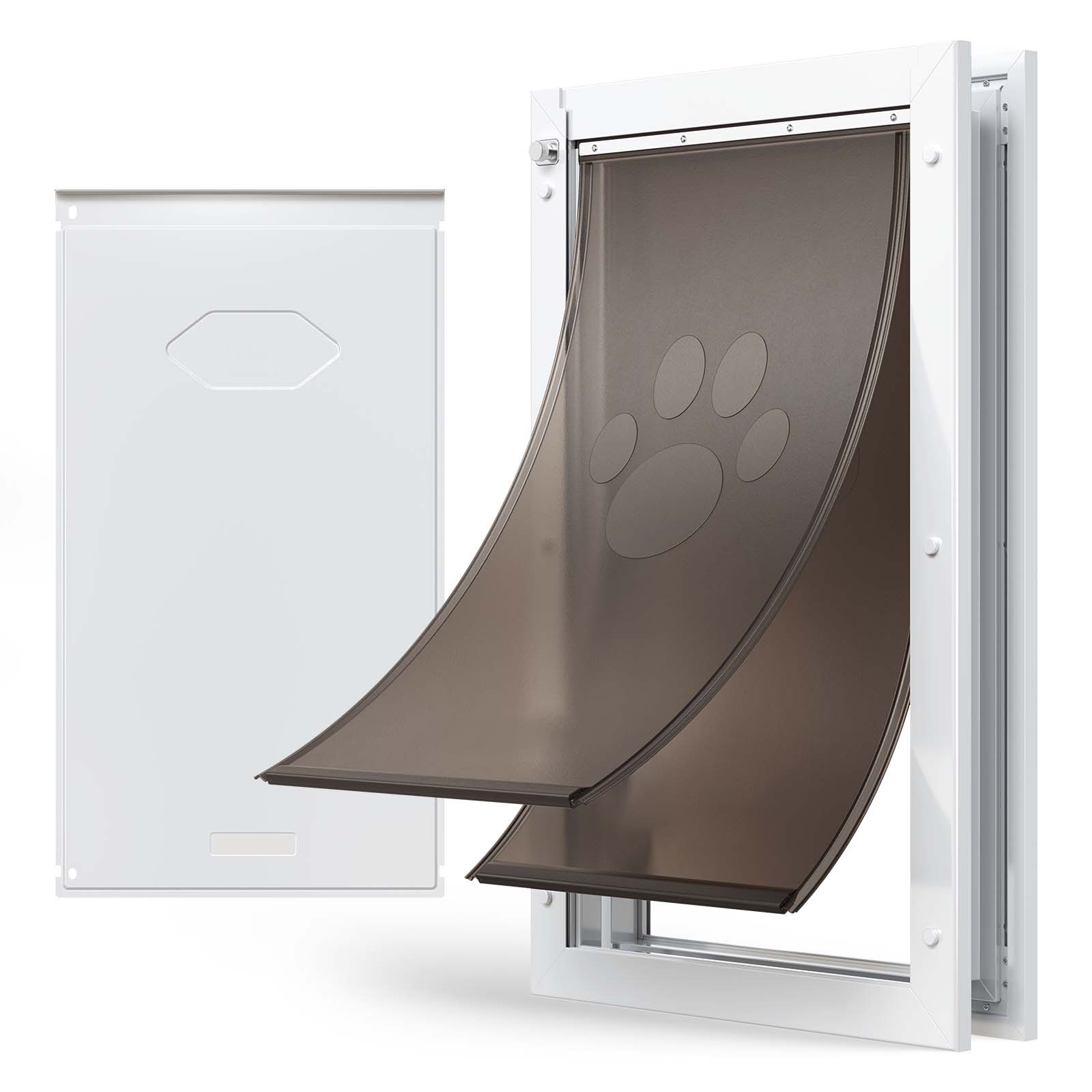 Porte pour animaux XL Uimoso blanc avec systeme double battant pour chien et chat