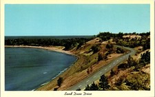 Vintage MICHIGAN MI Postcard Eagle Harbor Sand Dune Drive ~ Keweenaw County