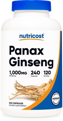 Nutricost Panax Ginseng 1000mg, 240 Capsules - Non GMO, Gluten Free, 120 Serving