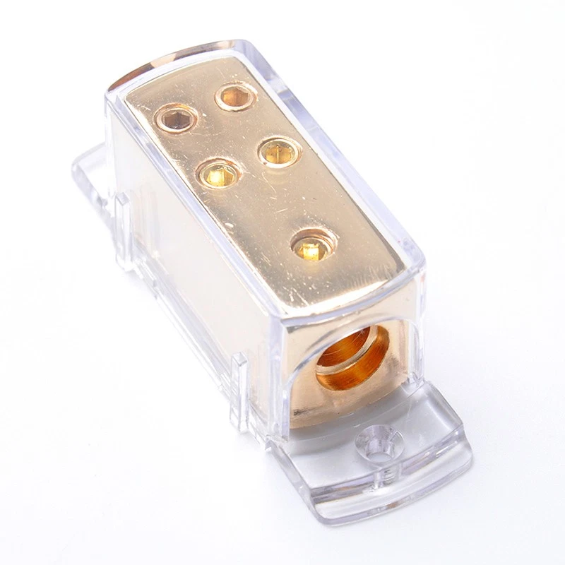 Car Audio Stereo Amp 4-Way Power/Ground Cable Splitter Distribution Block w/Cap - Image 2 of 4